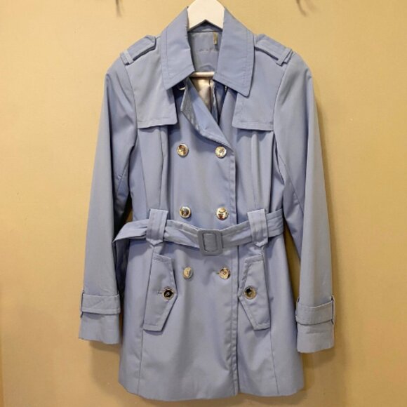 Calvin Klein Trench Rain Coat | Excellent Condition | XS | Sky Blue - Mid-Length - Picture 7 of 8